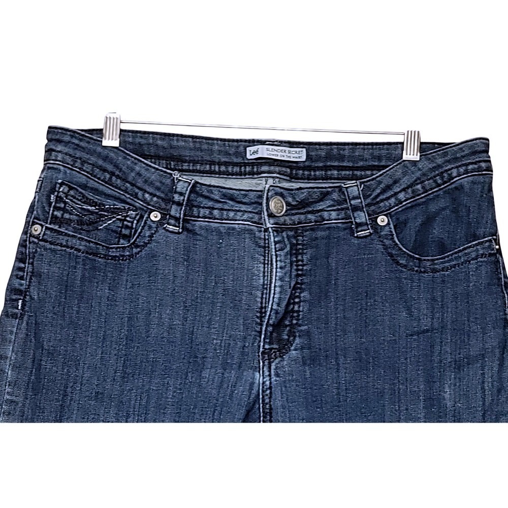 Lee Slender Secret Boot Cut Jeans 16‎ Short Embellished Rock Alternative Grunge - Picture 3 of 9